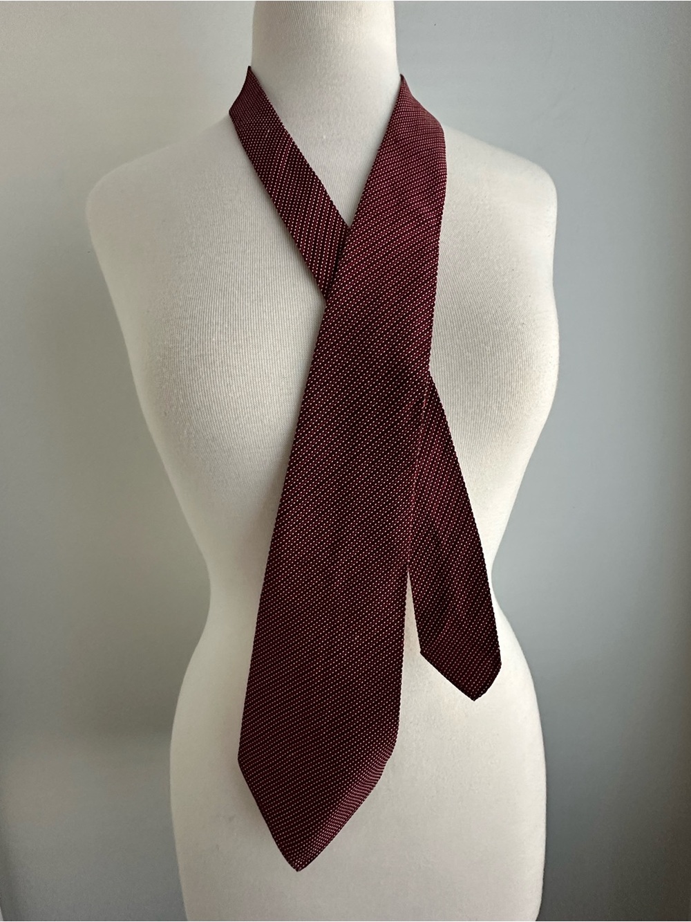 Men's Burgundy Microdot Tie - Classic Formal Accessory